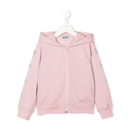 Golden Goose , Stylish Zipped Sweatshirt for Girls ,Pink female, Sizes: