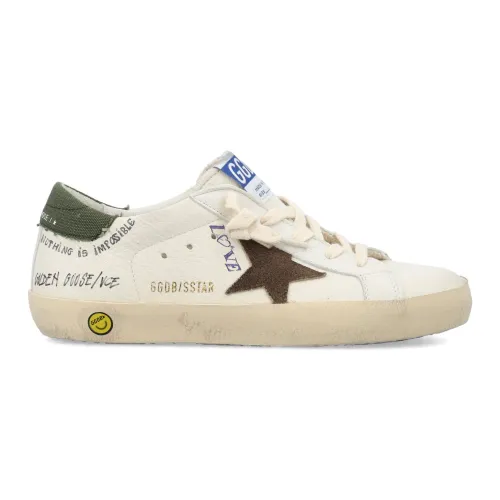 Golden Goose , Super Star Sneakers White/Brown/Green ,Multicolor male, Sizes: