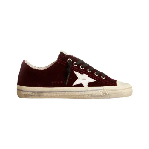 Golden Goose , Velvet Burgundy Sneakers with White Rubber Sole ,Brown male, Sizes: