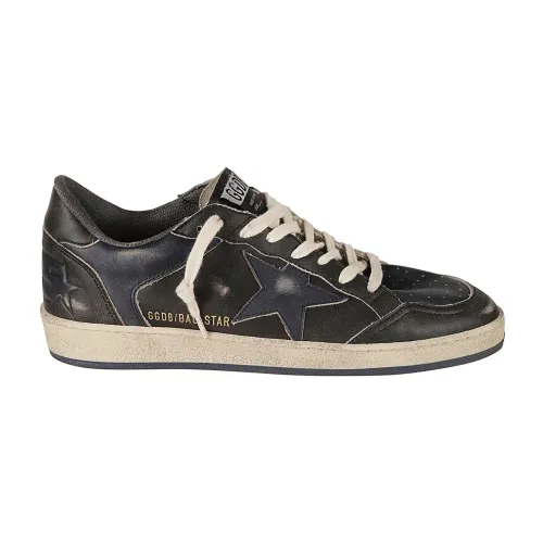 Golden Goose , Vintage Leather Star Heel Sneakers ,Black male, Sizes: