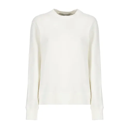 Golden Goose , White Cotton Crewneck Sweatshirt with Metallic Stars ,White female, Sizes: