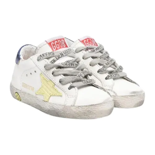 Golden Goose , White Flat Sneakers with Logo Print ,White male, Sizes: