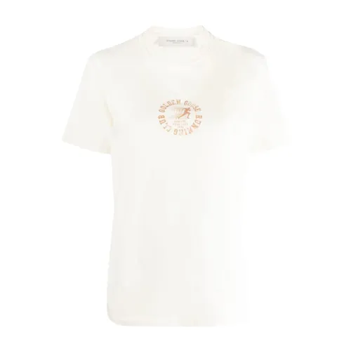 Golden Goose , Women's Clothing T-Shirts & Polos White Aw22 ,White female, Sizes: