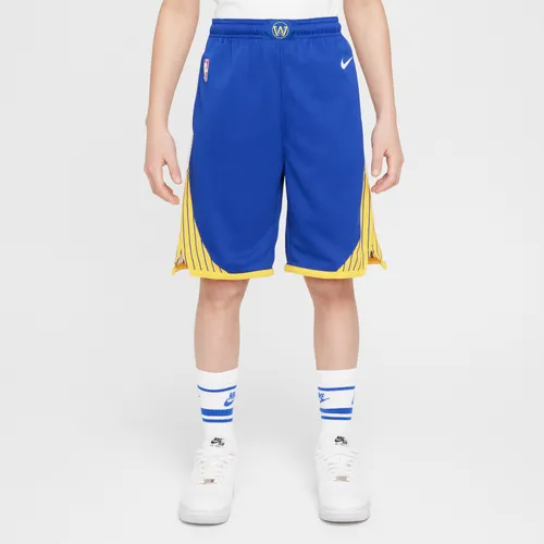 Golden State Warriors 2023/24 Icon Edition Older Kids' (Boys') Nike NBA Swingman Shorts - Blue - Polyester