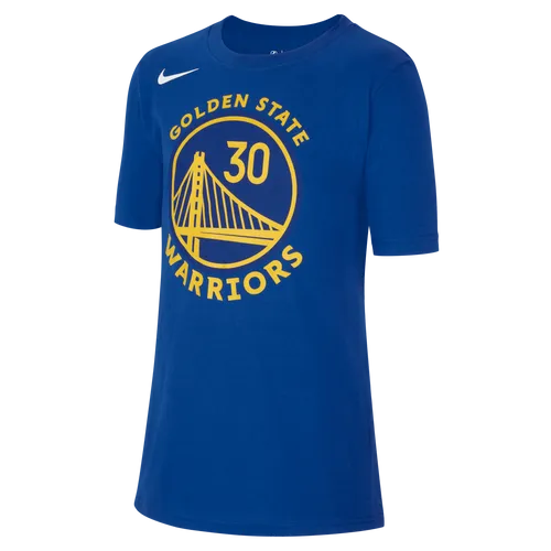 Golden State Warriors Older Kids' Nike NBA T-Shirt - Blue - Cotton