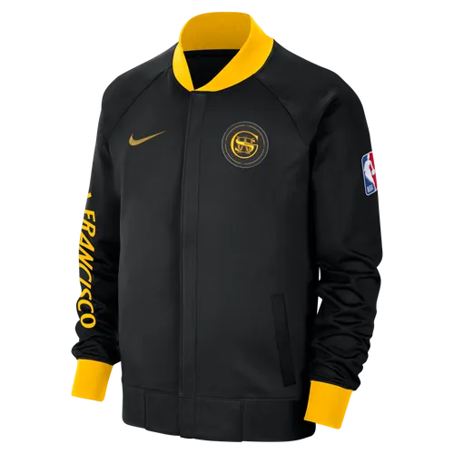 Golden State Warriors Showtime City Edition Men's Nike Dri-FIT Full-Zip Long-Sleeve Jacket - Black - Polyester