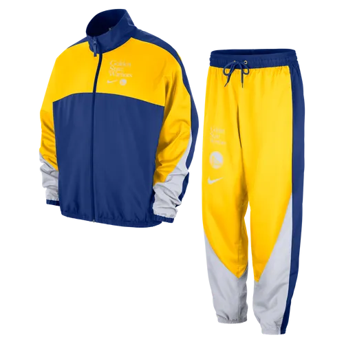 Golden State Warriors Starting 5 Courtside Men's Nike NBA Graphic Tracksuit - Blue - Polyester