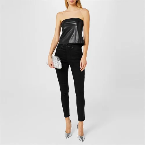 Good American Faux Leather Top - Black
