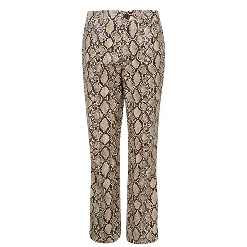 GOOD AMERICAN Good Classic Snakeskin Trousers - Brown