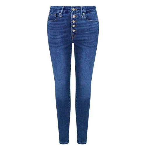 GOOD AMERICAN Good Waist Exposed Button Jeans - Blue