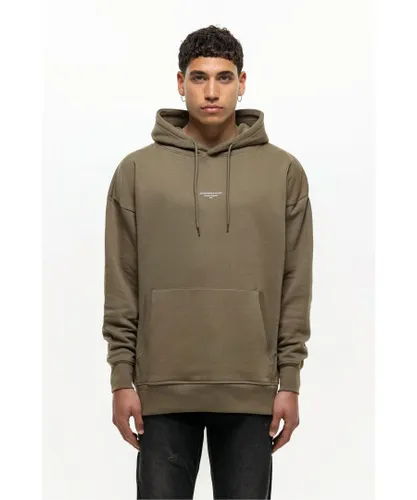 Good For Nothing Mens Khaki Cotton Blend Oversized Hoodie