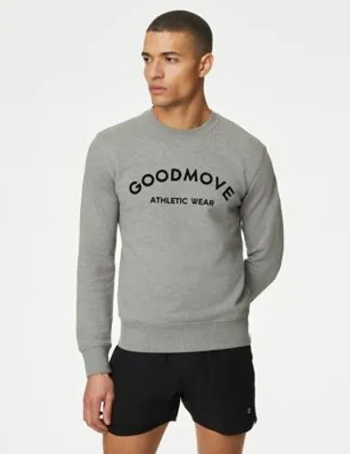 Goodmove Mens Pure Cotton Graphic Sweatshirt - SSTD - Grey, Grey
