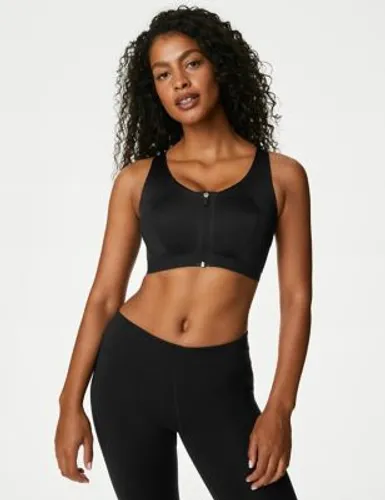 Goodmove Womens Ultimate Support Zip Front Sports Bra F-H - 32H - Black, Black