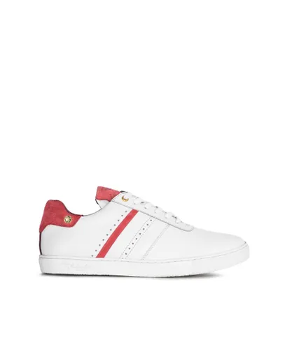 Goodwin Smith Womens LADIES LOUISE WHITE PINK PLIMSOLL - Pink & White Leather