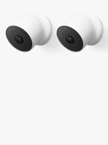 Google Nest Cam Indoor or Outdoor Security Camera, Battery Powered, Pack of 2 - White - Unisex