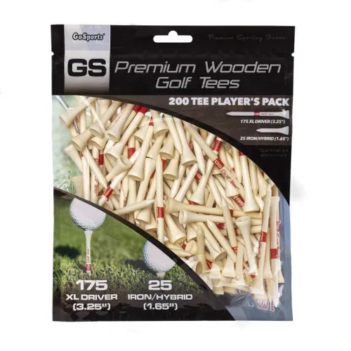 GoSports 3.25 Inch XL Premium Wooden Golf Tees - 200 XL Tee