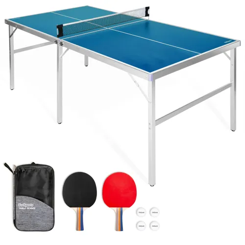 GoSports 6’x3’ Mid-Size Table Tennis Game Set -