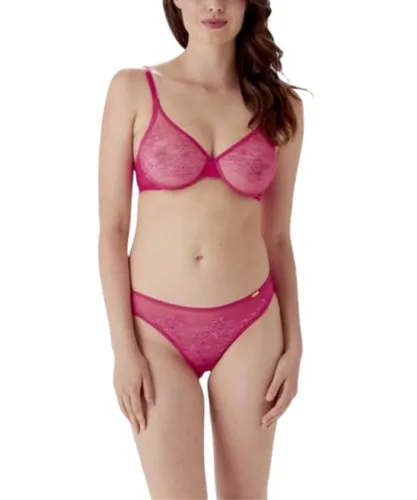 Gossard Womens Glossies Lace Brief - Hot Pink Polyamide