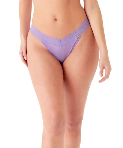 Gossard Womens Glossies Tanga Thong - Violet - Purple Polyamide