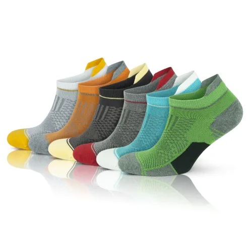 GoWith 6 Pairs Men's Bamboo Ankle Yellow Socks