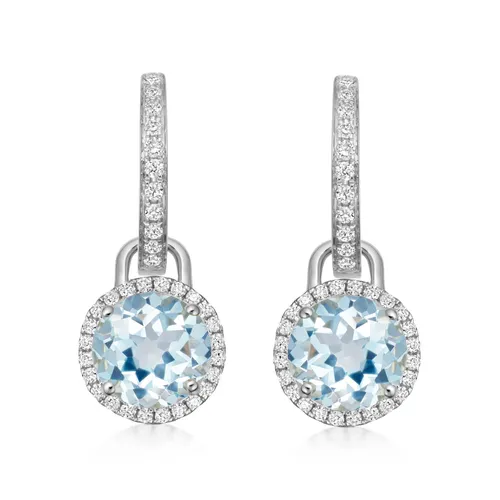 Grace 18ct White Gold, Blue Topaz & 0.32cttw Diamond Mini Detachable Drops Earrings
