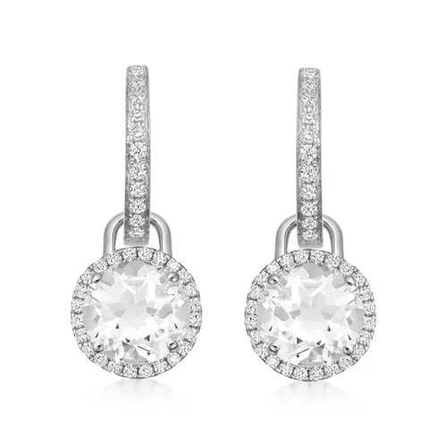 Grace 18ct White Gold, White Topaz & 0.32cttw Diamond Mini Detachable Drops Earrings