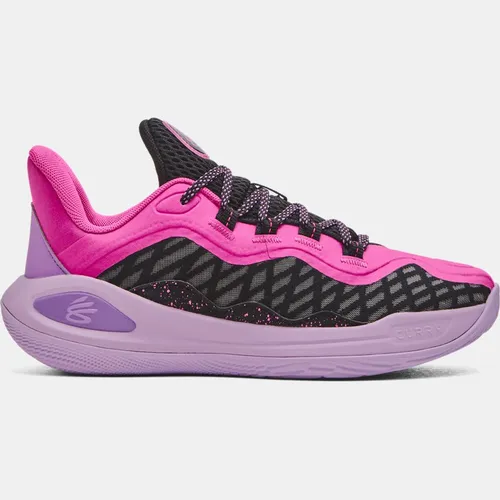 Grade School Curry 11 'Girl Dad' Basketball Shoes Rebel Pink / Provence Purple / Purple Ace