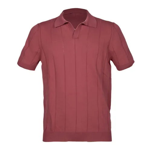 Gran Sasso , Cotton Tennis Polo in Onion Color ,Red male, Sizes: