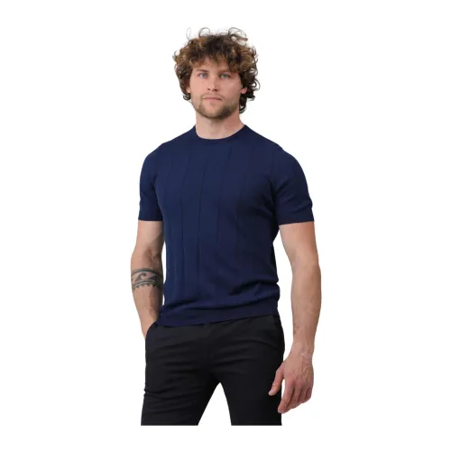 Gran Sasso , Crew Neck T-Shirt ,Blue male, Sizes: