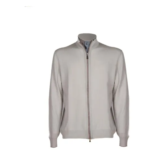 Gran Sasso , Farro Full Zip Sweater ,Beige male, Sizes: