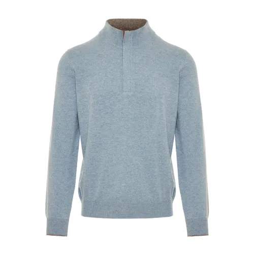 Gran Sasso , Luxury Wool/Cashmere Turtleneck ,Blue male, Sizes: