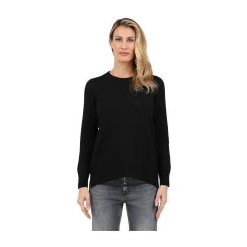 Gran Sasso , Ribbed Crewneck Sweater ,Black female, Sizes: