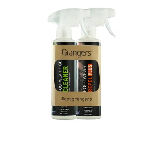 Grangers Footwear and Gear Cleaner and Footwear Repel Plus Eco Twin Pack - SS24