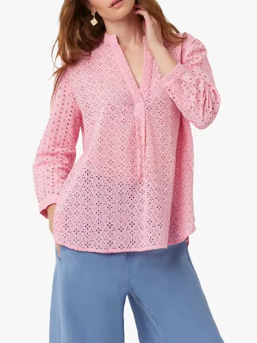 Great Plains Broderie Popover Summer Shirt - Pink Fizz - Female