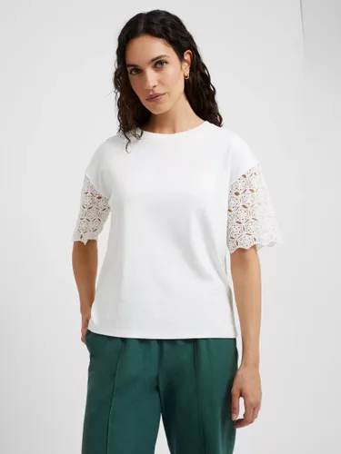 Great Plains Crochet Cotton Short Sleeve T-shirt, Milk - Milk - Female