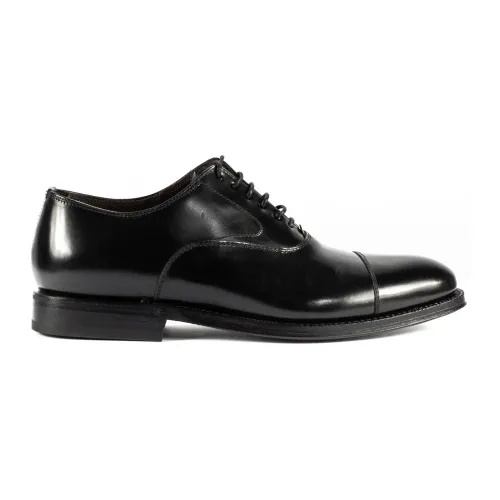 Green George , Black Leather Oxford Shoes ,Black male, Sizes: