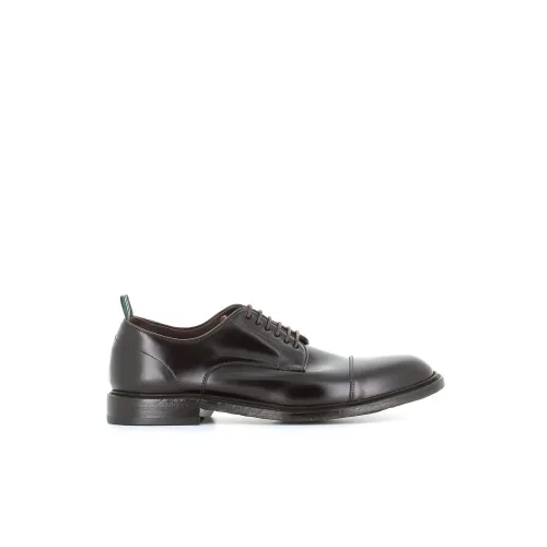 Green George , Brown Brushed Leather Derby Shoes ,Brown male, Sizes:
