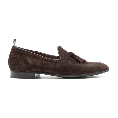 Green George , Brown Suede Loafer with Tassels ,Brown male, Sizes: