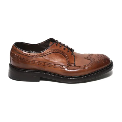 Green George , Vintage Brown Leather Derby Shoes ,Brown male, Sizes: