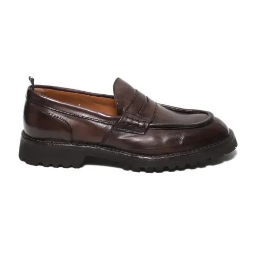 Green George , Vintage Brown Leather Moccasins ,Brown male, Sizes: