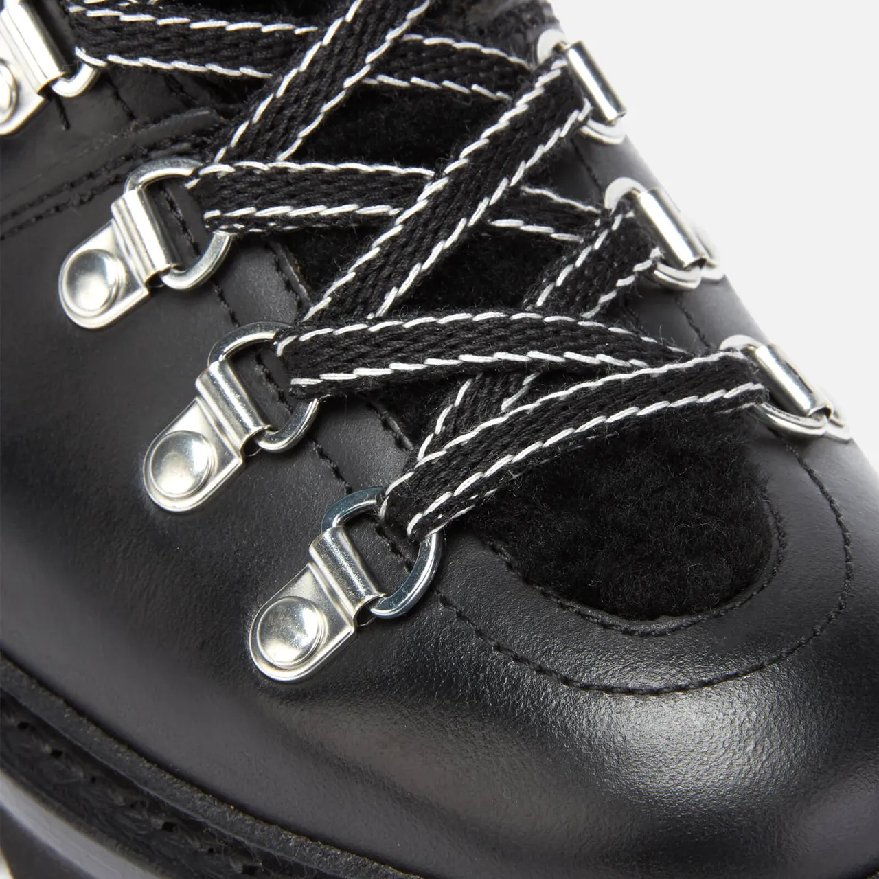 Grenson Women's Nanette Leather/Shearling Hiking Style Boots - Black - UK