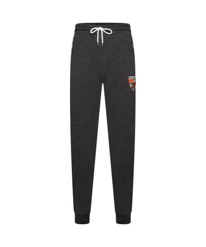 Grey Hawk Mens Cotton Tracksuit Bottoms in Charcoal