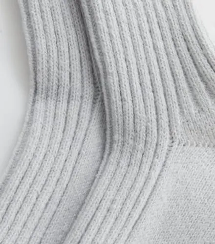 Grey Ribbed Lounge Socks New Look