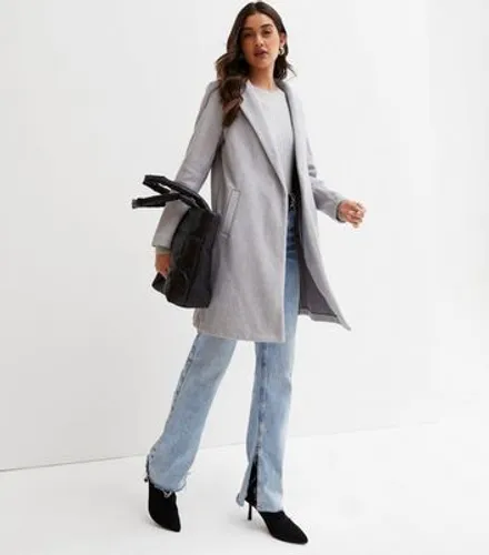 Grey Unlined Long Formal Coat New Look