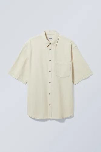 Griffith Denim Oversized Shirt - White