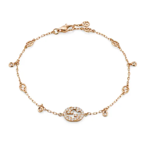 Gucci , 18kt Pink Gold and Diamond Bracelet ,Yellow female, Sizes: ONE SIZE