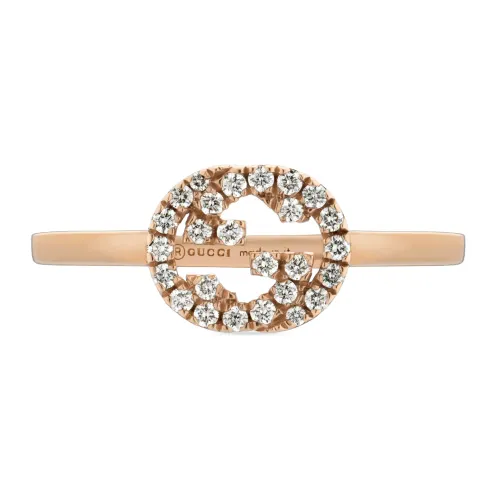 Gucci , 18kt Pink Gold and Diamond Ring ,White female, Sizes: ONE SIZE