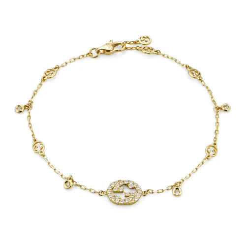 Gucci , 18kt Yellow Gold and Diamond Bracelet ,Yellow female, Sizes: ONE SIZE
