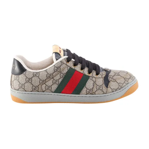 Gucci , Beige Sneakers Lace-up Web Band ,Multicolor male, Sizes: