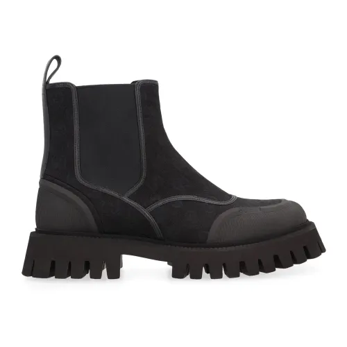 Gucci , Black Canvas Ankle Boots Aw23 ,Black male, Sizes: